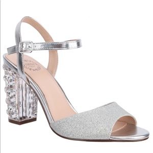 Silver glitter and Stone heels